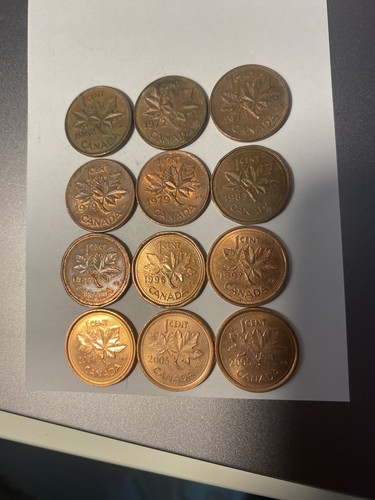 Canada cent 12x münzen 1962 - 1,