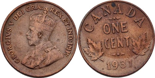 Canada cent 1931 bronze - cent,